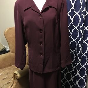Burgundy Skirt Suit